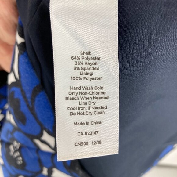 Talbots blue floral sheath dress Sz 2 - Picture 3 of 7